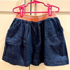 Gymboree Size S (5/6) girls denim skirt with elastic band, NWT